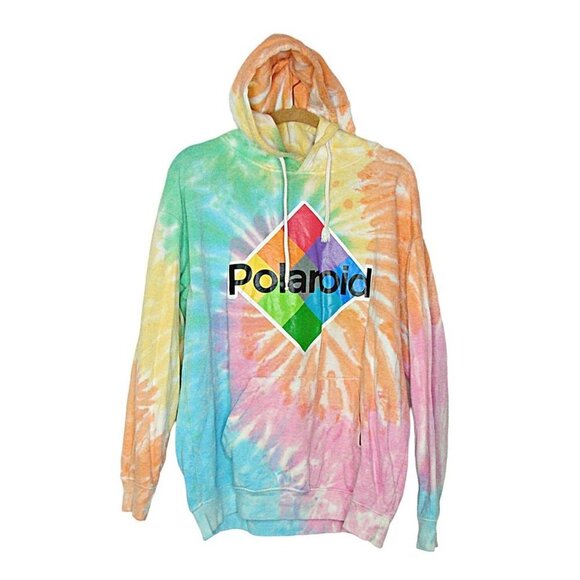 Polaroid Tops - POLAROID Camera Official Merch Rare Tie Dye Oversized Hoodie Sweatshirt Size L